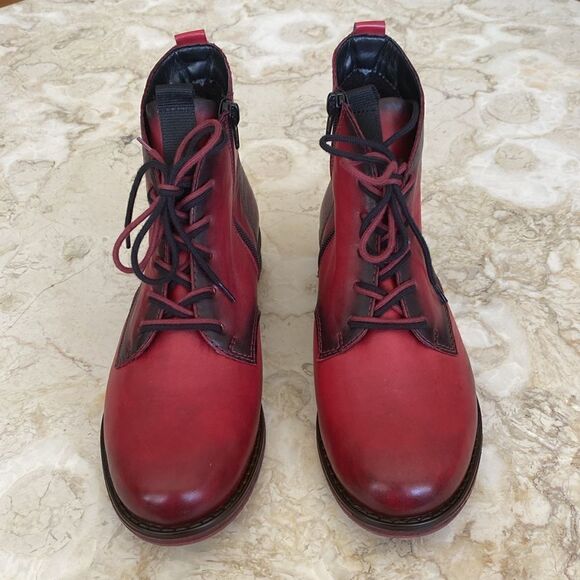 Remonte Double Laces Leather Ankle Boots - Picture 3 of 13